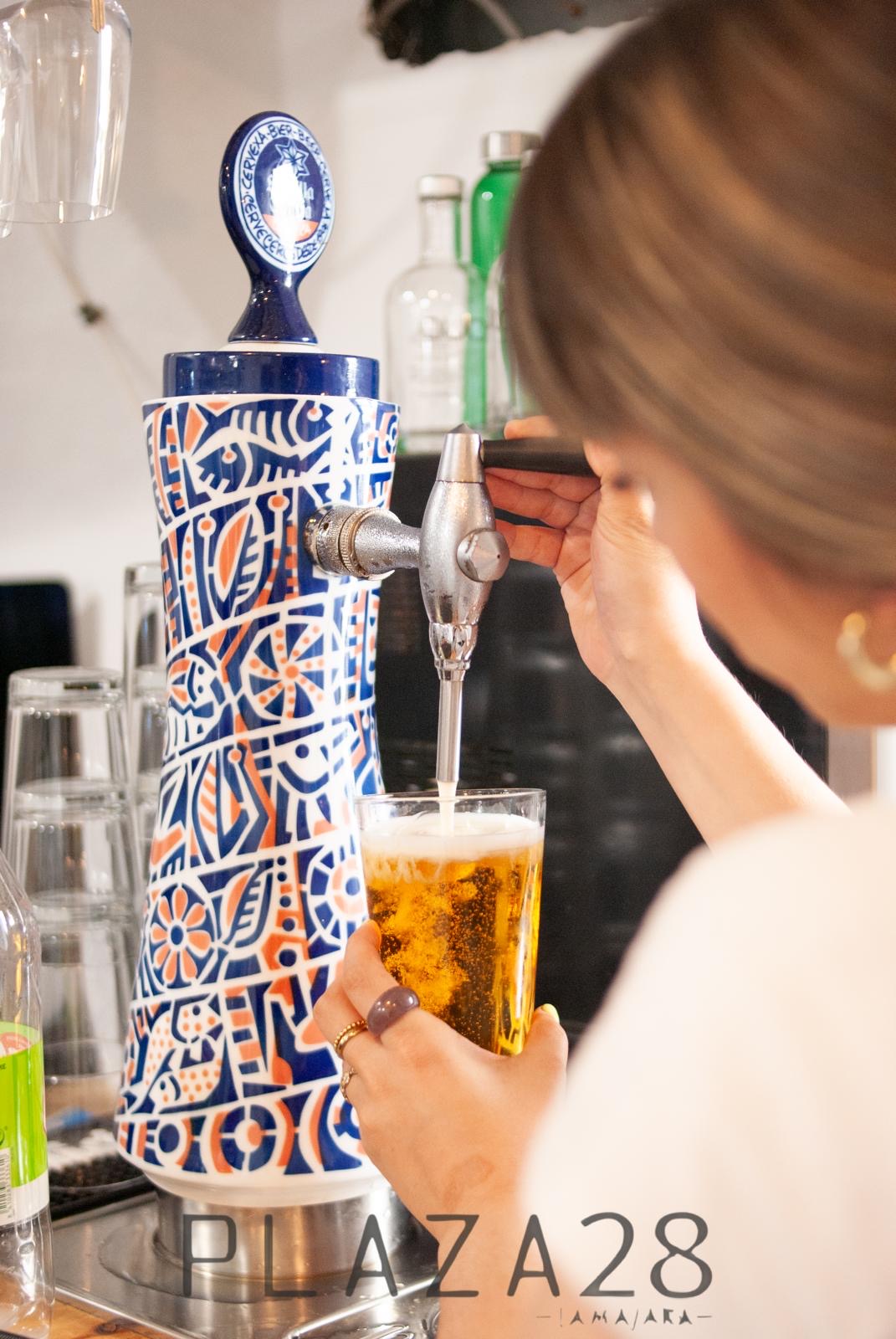 Cerveza fría en Plaza 28